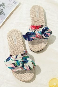 Buy 🤩 Cupshe Spring Fling Tropical Bow Knot Slide Sandals 👍