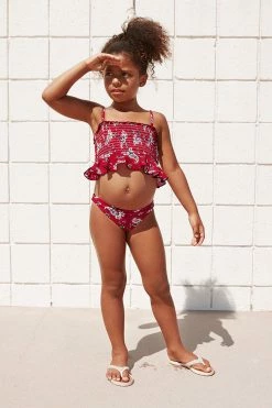 Outlet 🔥 Cupshe Della Smocked Ruffle 👙 Bikini For Toddler Girls And Girls 👍