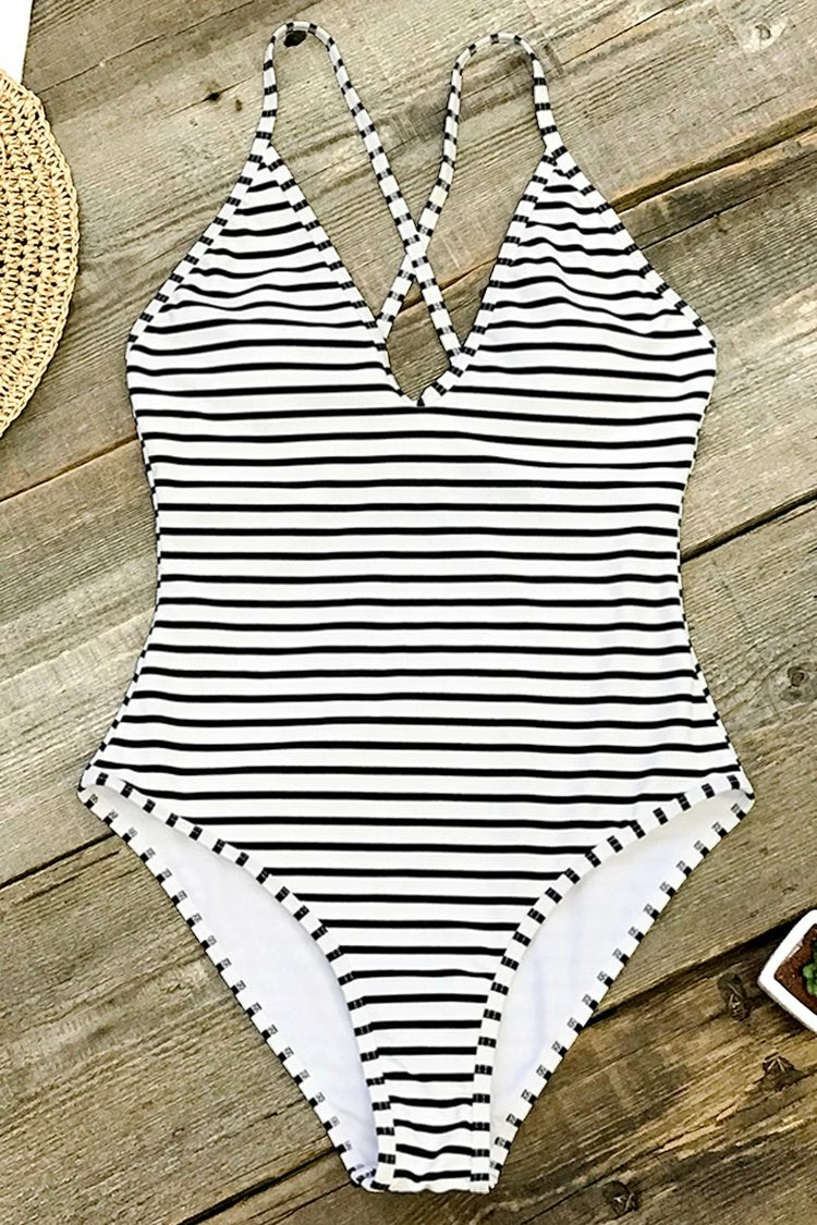 Wholesale ✔️ Cupshe Lasting Appeal Stripe One Piece 🩱 Swimsuit 🧨 3 Wholesale ✔️ Cupshe Lasting Appeal Stripe One Piece 🩱 Swimsuit 🧨 - Image 3