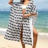 Coupon 🔥 Cupshe Julissa Black and White Leafy Kaftan Cover Up 🧨