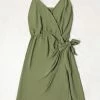 New 🌟 Cupshe Jeanette Green O-ring Wrap Tie Waist 👗 Dress 🧨