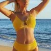 Best reviews of 🔥 Cupshe Bright Yellow Ribbed 👙 Bikini 🔥