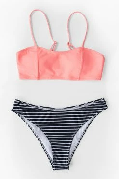 Cheapest 🎁 Cupshe Pink Bandeau 👙 Bikini Top with Stripe 👙 Bikini Bottom 🧨 -Cupshe Online Shop 1 72ce2f30 f2b6 4d32 b551 e1231b997748