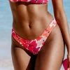 Hot Sale 🛒 Cupshe Kalani Red Floral Low Waisted 👙 Bikini Bottom 💯