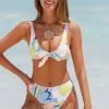 Outlet 🛒 Cupshe Happy Blossom Bunny Tie Bralette and High Waist 👙 Bikini Set ❤️