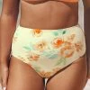 Promo 🛒 Cupshe Relaxing Flowers High Waist Plus Size 👙 Bikini Bottom ⌛