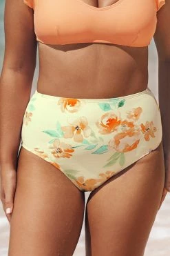 Promo π Cupshe Relaxing Flowers High Waist Plus Size π Bikini Bottom β