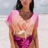 Cheap ⌛ Cupshe 🌞 Summerslate Tie Waist Ombre Crop Cover Up Top 😍