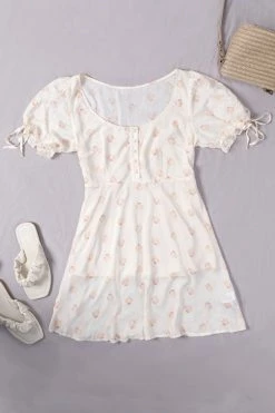 Top 10 👍 Cupshe Alani Buttoned Frill Short Sleeves 👗 Dress ⌛
