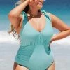 Buy 🌟 Cupshe Charmed Romance Faux Bow Plus Size One Piece 🩱 Swimsuit ⌛