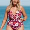 Coupon ✔️ Cupshe Olivia Floral Cutout Plus Size One Piece 🩱 Swimsuit 🌟