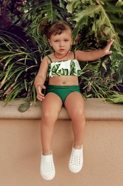 Flash Sale 🌟 Cupshe Emilee Leafy Ruffle Bandeau 👙 Bikini For Toddler Girls And Girls 😍