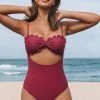 Deals ✨ Cupshe Charmed Romance Scalloped Cutout One Piece 🩱 Swimsuit ❤️