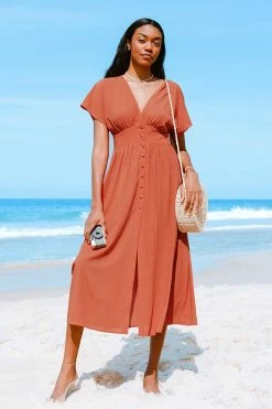 Flash Sale ⌛ Cupshe Aubriella Button Front Split 👗 Dress ⭐