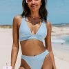Wholesale 👏 Cupshe Abigale Blue Criss Cross Back Tie Ruched 👙 Bikini 🔔