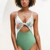 Cheapest 🔔 Cupshe Willow Tropical Twist Colorblock One Piece 🩱 Swimsuit 🤩