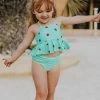 Best Sale 🧨 Cupshe Abigail Strawberry Ruffle Tankini For Toddler Girls And Girls 🔔