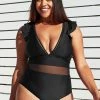 Top 10 ✨ Cupshe Ruffle Plunge V Neck Plus Size One Piece 🩱 Swimsuit 🧨