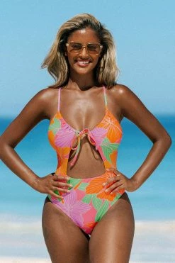 Best reviews of 🔥 Cupshe Floral Impressions Tunneled Cutout One Piece 🩱 Swimsuit 💯