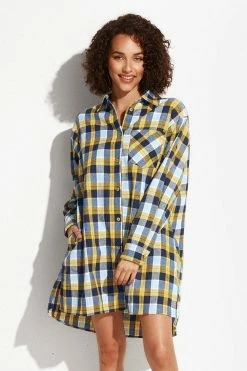 New 👍 Cupshe Yasmine Plaid Shirt 👗 Dress 🎁