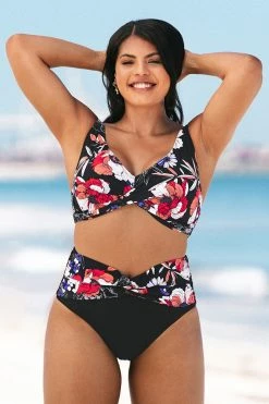 Hot Sale 👍 Cupshe Patricia Floral Twist Plus Size 👙 Bikini Bottom 👍