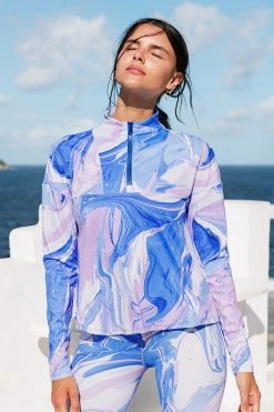 Outlet 💯 Cupshe Spring Fling Marble Zipper Front Sweatshirt 👍