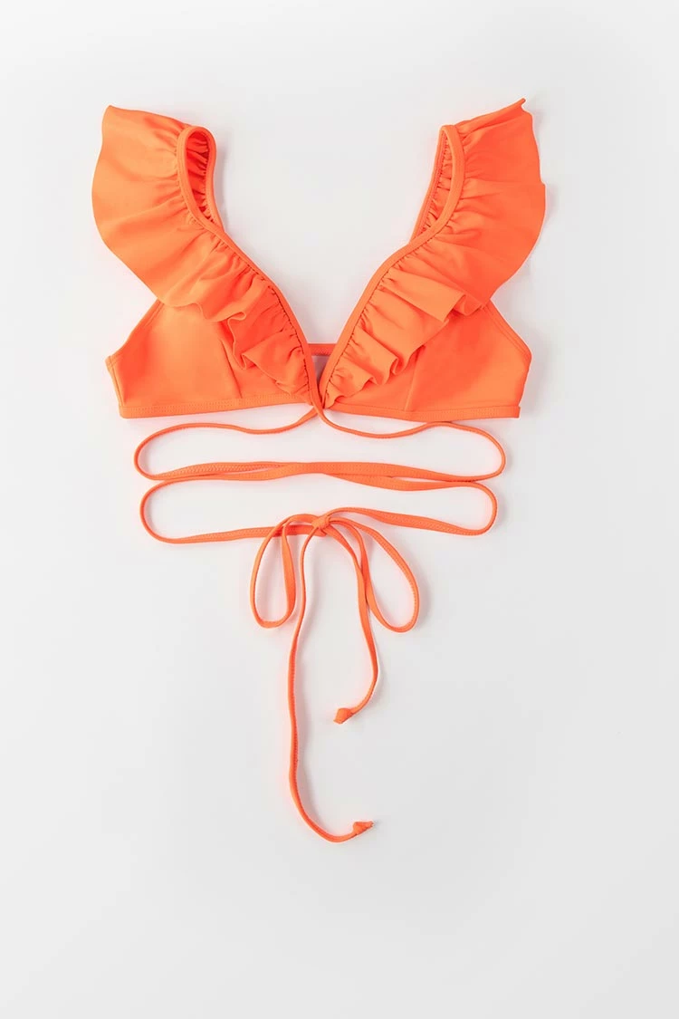 Hot Sale π Cupshe Neon Orange Ruffle Shoulder π Bikini Top β 3 Hot Sale π Cupshe Neon Orange Ruffle Shoulder π Bikini Top β - Image 3