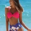 Best Sale 👏 Cupshe Neon Pink 👙 Bikini with Floral Bottom 💯