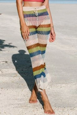 Deals 🤩 Cupshe America Stripe Crochet Cover Up Pants 🎁