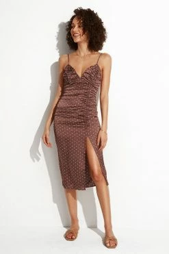 Cheapest ⌛ Cupshe Aubrie Thin Strap Split Tea Length Bodycon 👗 Dress ✨