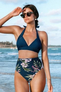 Cheap 🎉 Cupshe Winter Fantasy Halter Bralette and Shirred High Waist 👙 Bikini Set 🔔