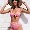 Promo 🔥 Cupshe Arlette Floral Bunny Tie High Waisted 👙 Bikini 🌟