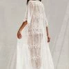 Coupon 🌟 Cupshe Elodie White Embroidery Mesh Kimono ✨