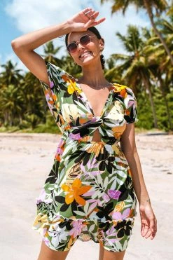 Budget β¨ Cupshe Marlen Floral Ruffle Tie Front π Dress π