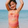 Discount ❤️ Cupshe Girls' Mercury Stripe Bunny Tie Front One Piece 🩱 Swimsuit 🔥