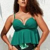 Buy 🤩 Cupshe Green and Leafy Twist Plus Size Tankini 🤩