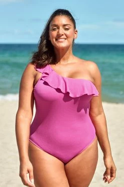 Top 10 🎁 Cupshe Felicia Pink One Shoulder Plus Size One Piece 🩱 Swimsuit 👍