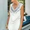 Best Sale 🧨 Cupshe White Crochet Sleeveless Tunic Cover Up 😍