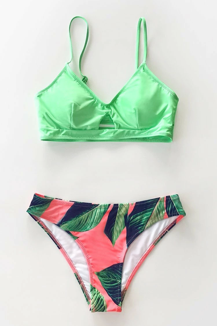 Budget π Cupshe Neon Palm Print π Bikini π 3 Budget π Cupshe Neon Palm Print π Bikini π - Image 3