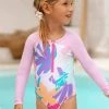 Best deal 👍 Cupshe Girls' Multi Spring Zip Front Long Sleeve One Piece 🩱 Swimsuit 🎉