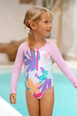 Best deal 👍 Cupshe Girls' Multi Spring Zip Front Long Sleeve One Piece 🩱 Swimsuit 🎉