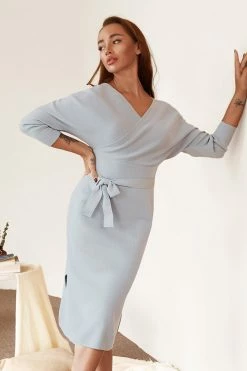 Best Pirce 💯 Cupshe Lexus Dolman Sleeve Tie Waisted Long Sleeve 👗 Dress 👍