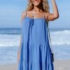Best Sale 🔥 Cupshe Caroline Blue Ruffle Slip 👗 Dress 🌟
