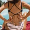 Wholesale 👏 Cupshe Everly Striped Crisscross Tie Back 👙 Bikini 🛒