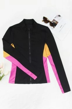 Best Pirce 😀 Cupshe Lorena Color Block Athletic Zip Up Sweatshirt ⌛