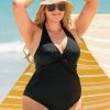 Best Sale 😍 Cupshe Seaside Holiday Twist Front Plus Size One Piece 🩱 Swimsuit ❤️