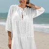 Wholesale 🧨 Cupshe Addison White Ruffle Pull Over Cover Up 😍