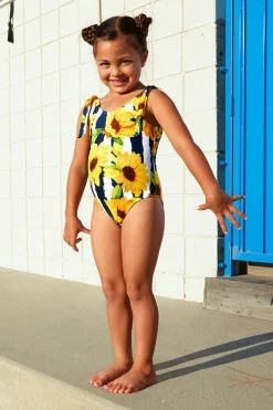 Promo ⌛ Cupshe Noor Sunflower Printed One Piece 🩱 Swimsuit For Toddler Girls And Girls 🌟