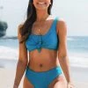 Best deal 🌟 Cupshe Miranda Blue Front Knotted Tank 👙 Bikini 🎉