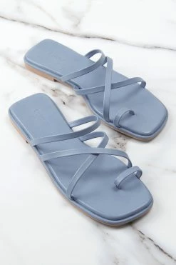 Cheap 🔥 Cupshe Cabana Party Blue Strappy Thong Sandals 🌟